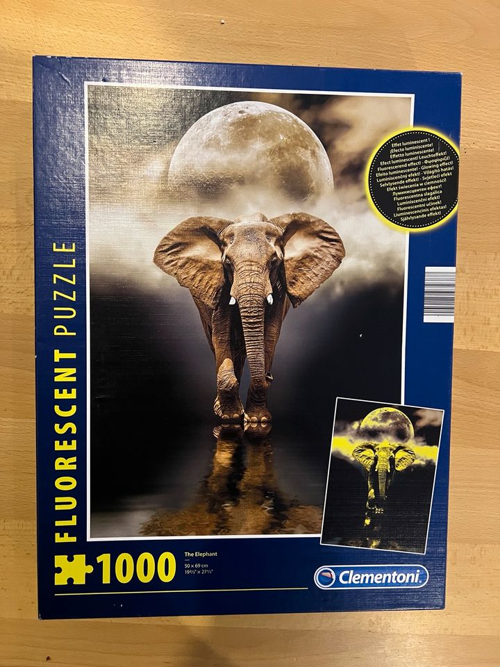 Leuchtendes Puzzle Fluorescent Elefant Clementoni 1000 Teile in Bielefeld