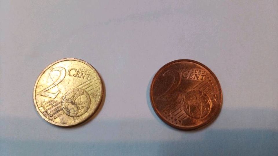 2 Cent  Münze Fehlprägung mit Doppelrand in Giengen an der Brenz