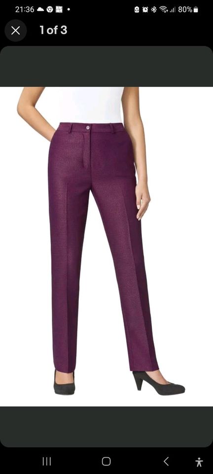 Hose Damen Stretchhose Freizeithose Dehnbund Taschen Fuchsia Gr. in Frankfurt am Main