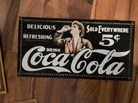 Coca Cola Emailschild 17cm x 31cm , schwarz Baden-Württemberg - Waldenbuch Vorschau