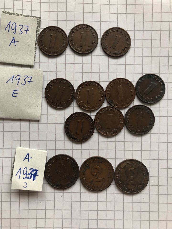 Konvolut alte Münzen Pfennige WW2 WK2 in Wittlich