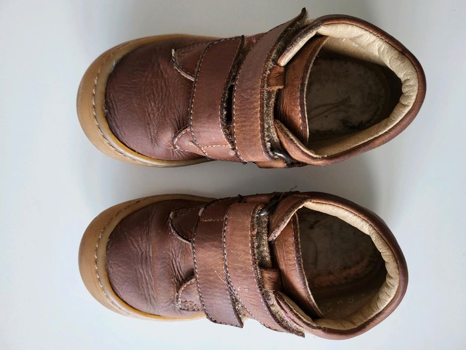 Däumling Baby Leder Halbschuh Klett braun Gr. 24 Weite M in Bernau