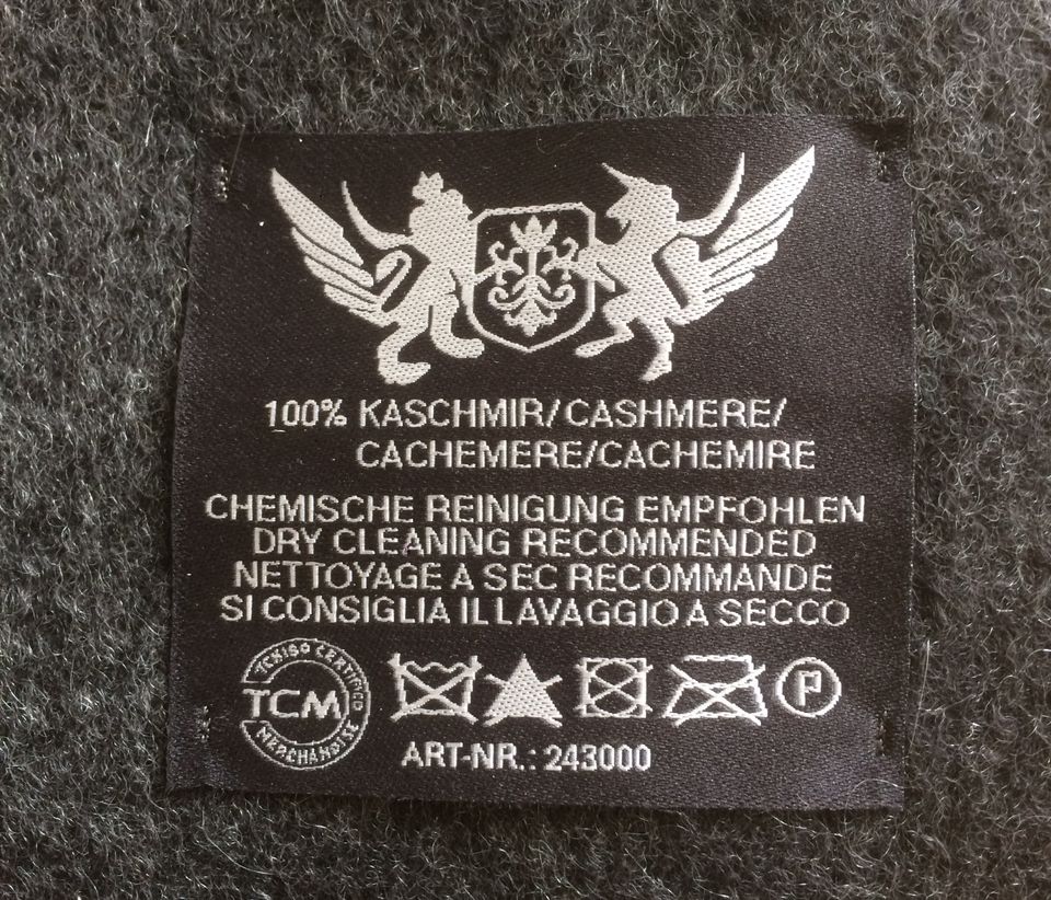 Schal 100% Kaschmir Cashmere Neuwertig anthrazit/black NEU/OVP! in Köln