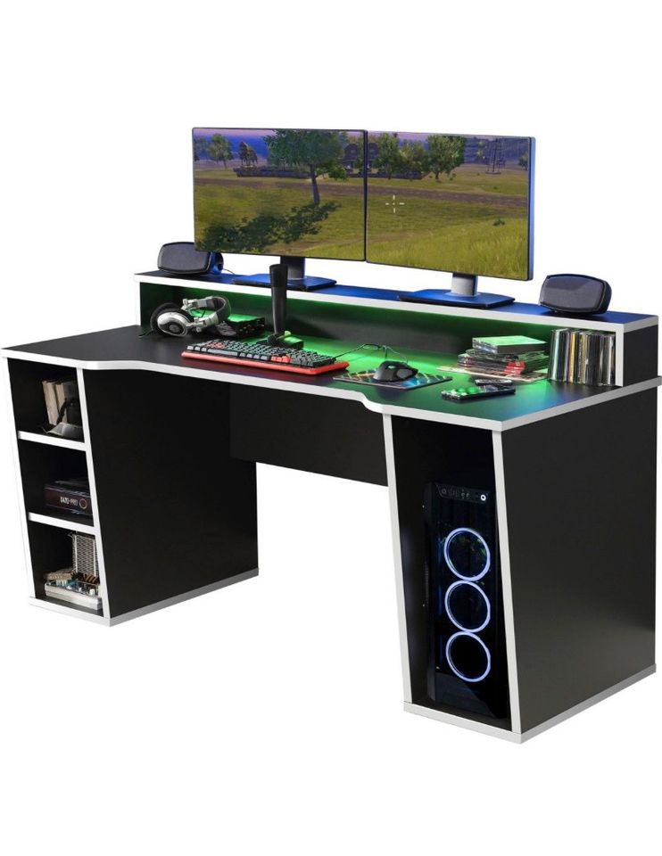 Gamingtisch/Schreibtisch mit LED-Beleuchtung in Poing