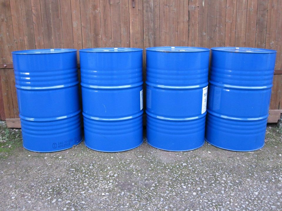 200L Fass blau, Ölfass, Garagenfass, Feuertonne, Tonne, Tisch in Waldeck