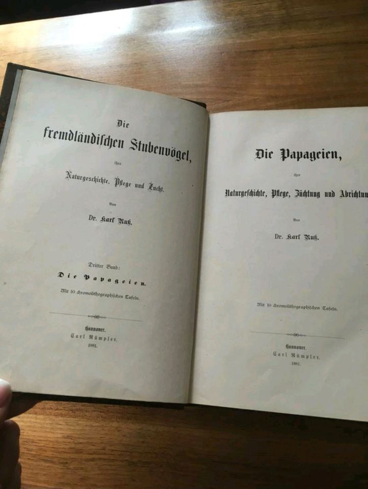 Buch: Die Papageien Dr. Karl Russ 1881 in Östringen