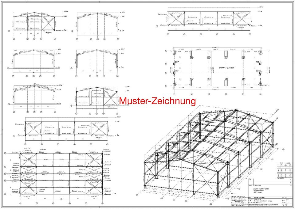 Stahlhalle l Halle l Konstruktion mit Statik l Neu  Sonderangebot in Biene