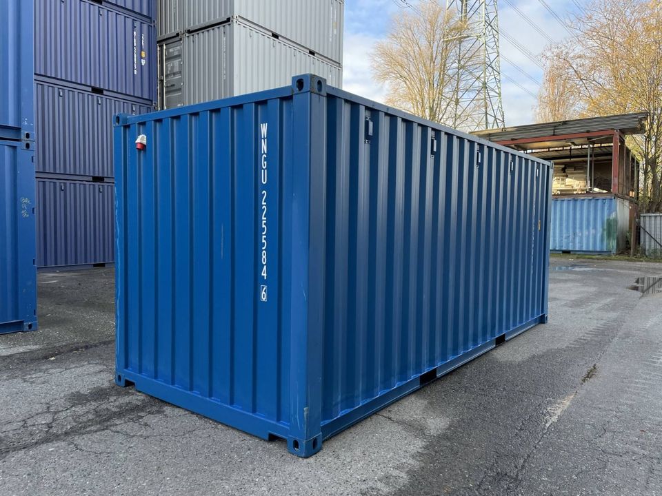 MIT STAHLFUSSBODEN + LICHT  20 Fuß ONE WAY NEU Lagercontainer mit STAHLFUSSBODEN und LICHT / Seecontainer / Materialcontainer RAL 5010 in Hamburg