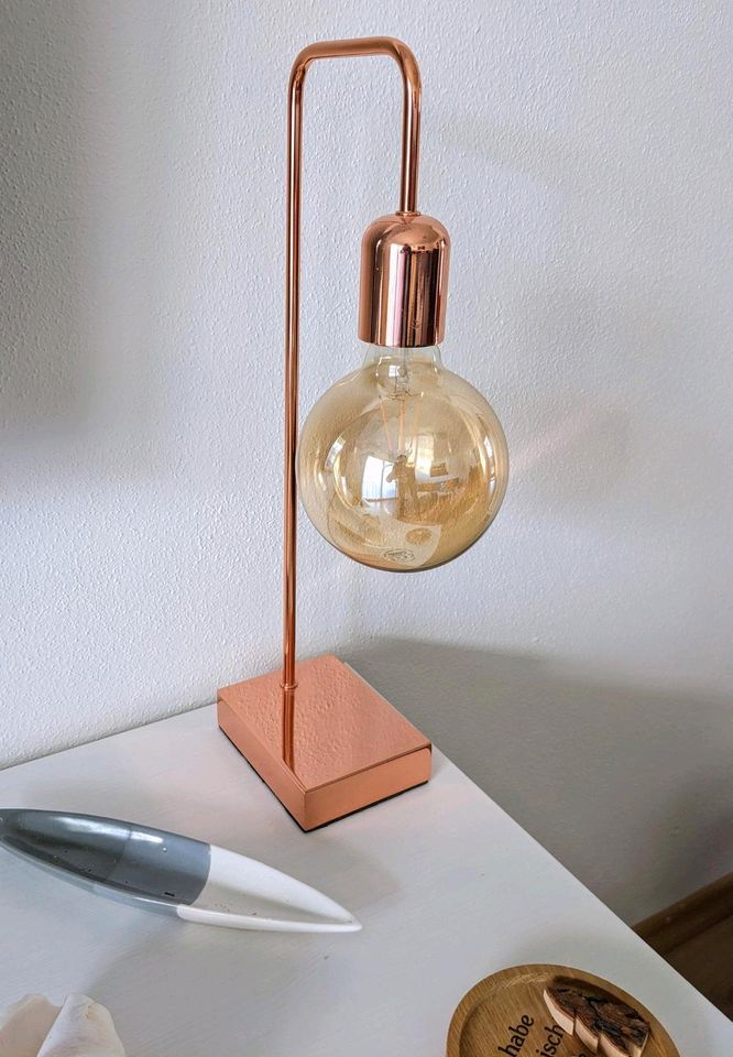 Design Dekor Industrial Chic Stehlampe Tischlampe rose gold in Ainring