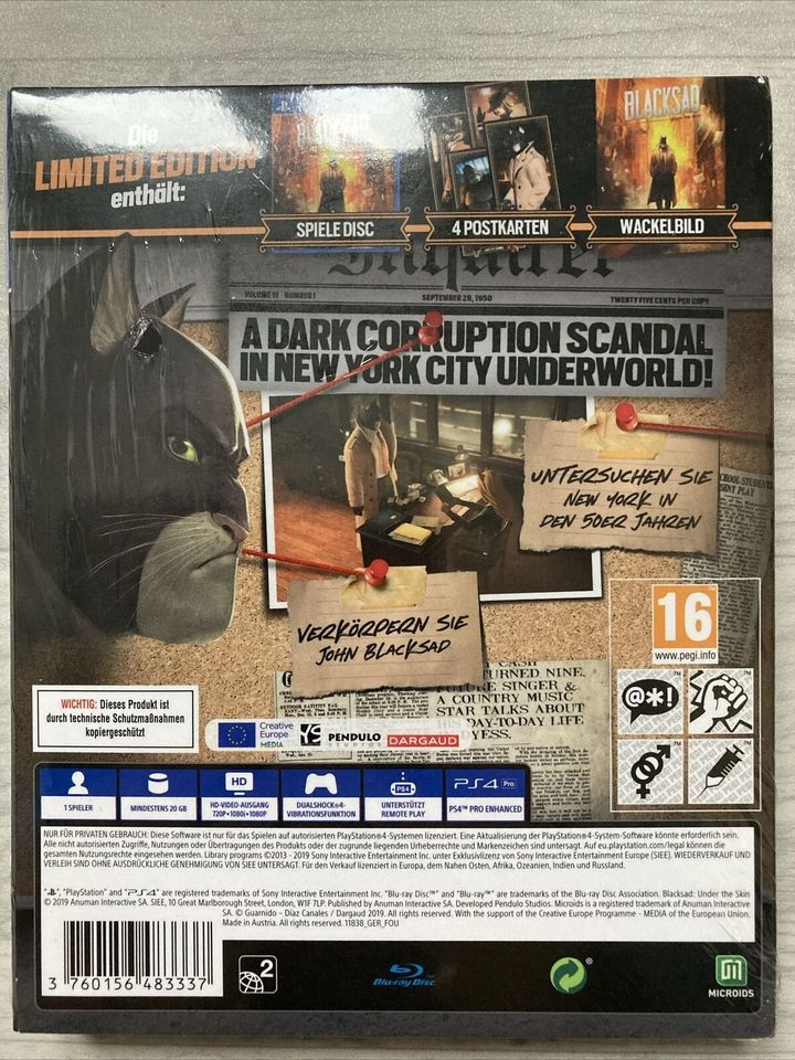 Blacksad Under the Skin Limited Edition PlayStation 4 PS5 NEU OVP in Hagen