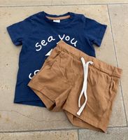 H&M Set, T-Shirt/Shorts, blau/braun, 68 Bayern - Beilngries Vorschau