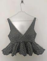 kariertes Babydoll Crop Top Niedersachsen - Munster Vorschau