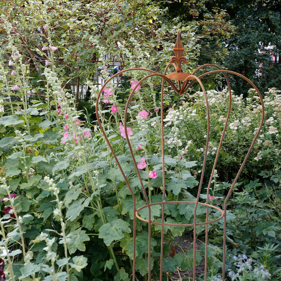 Rankhilfe rund mit Drahtkrone Metall 113cm hoch in Eime