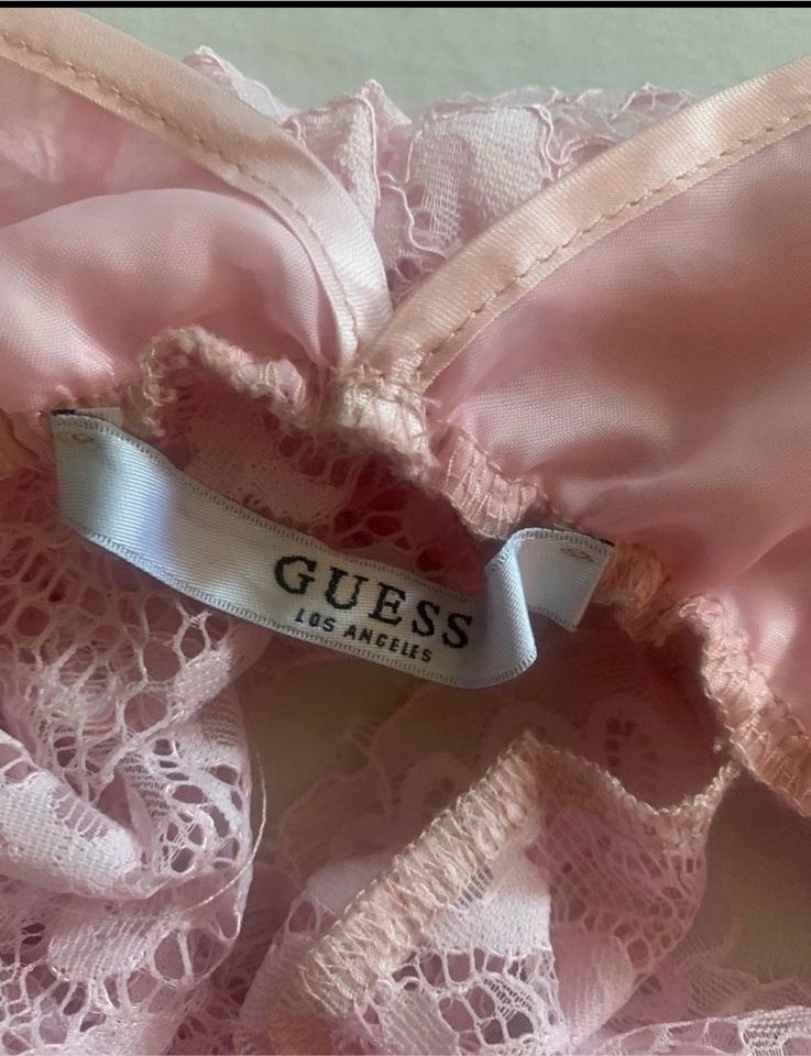 NEU Guess Damen Top Spitze sexy rosa Transparent durchsichtig L in Issum