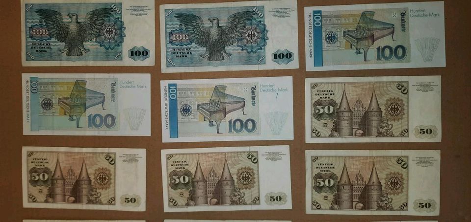 1000 DM Schein Banknote Mark Sammlung 5 bis 100 Mark in Quickborn