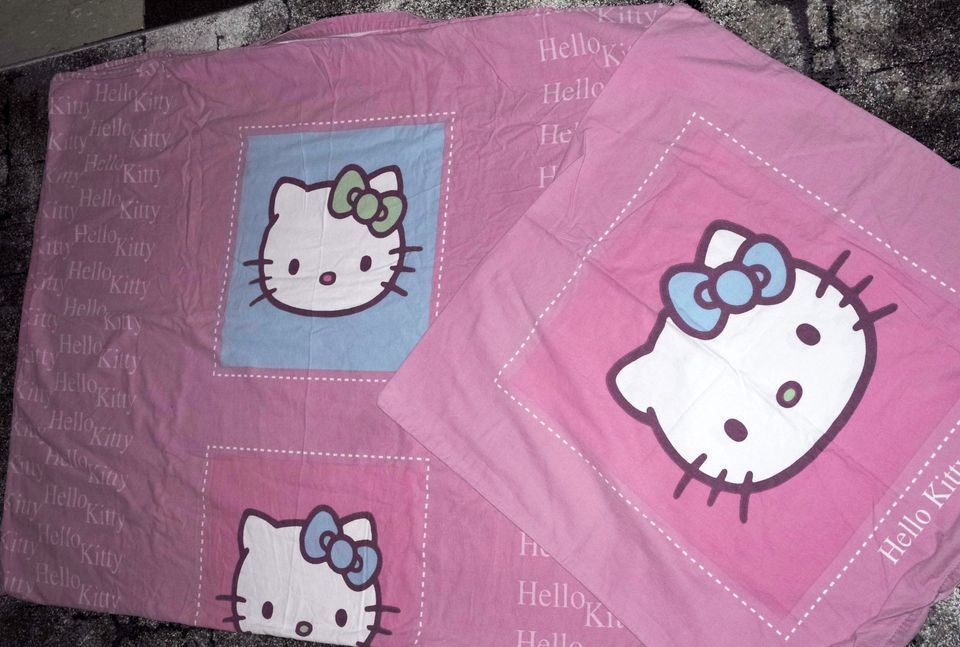 guterh Hello Kitty Biber Bettwäsche 80x80 / 135x200*rosa*weich in Oy-Mittelberg