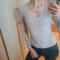 2x Amisu gerippt Pullover Langarmshirt 36 S schwarz beige V- Auss Bayern - Zorneding Vorschau