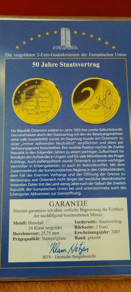 Goldmünzen - Sammlerstück- komplette Serie. in Scholen