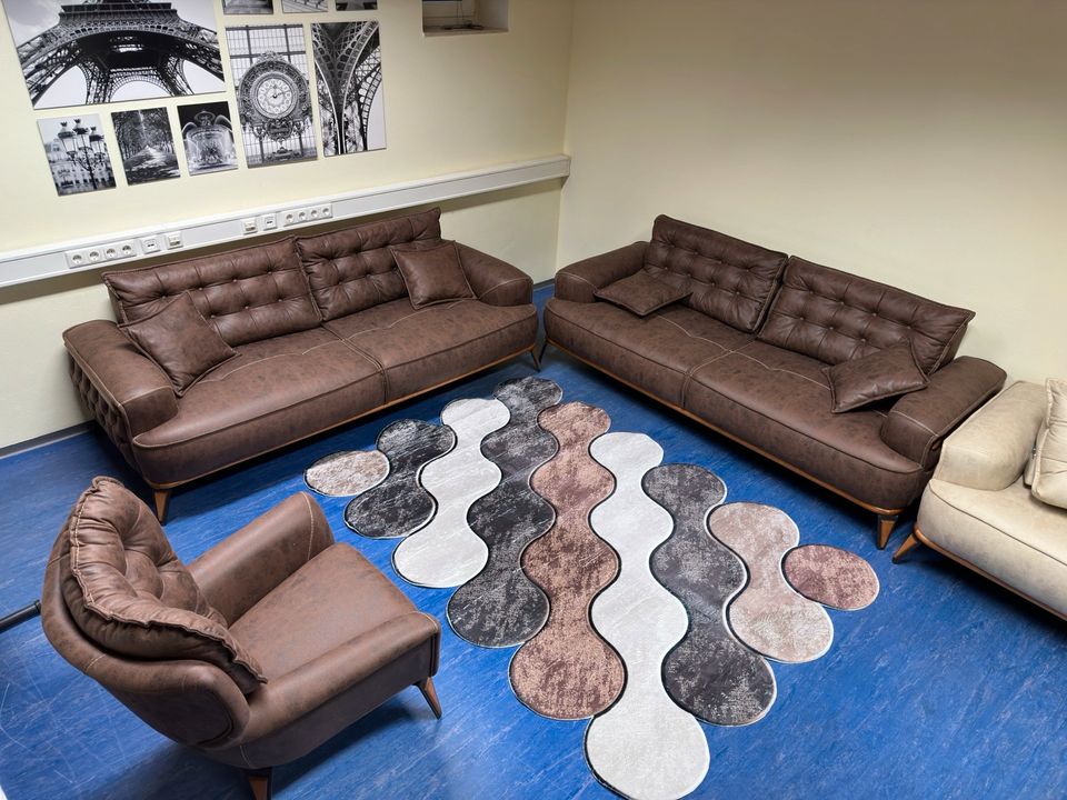 (Prizma) Couch Set 3+3+1) Sessel Couch Sofa Relax Sofa Bett Funktion Wohnzimmer Gästezimmer QMLager in Ursensollen