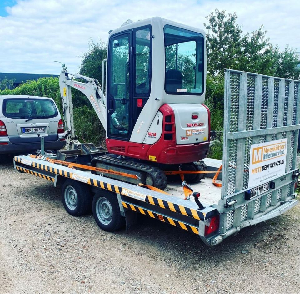 Takeuchi TB216 Minibagger - 1,6 Tonnen Miete Verleih Borken in Borken