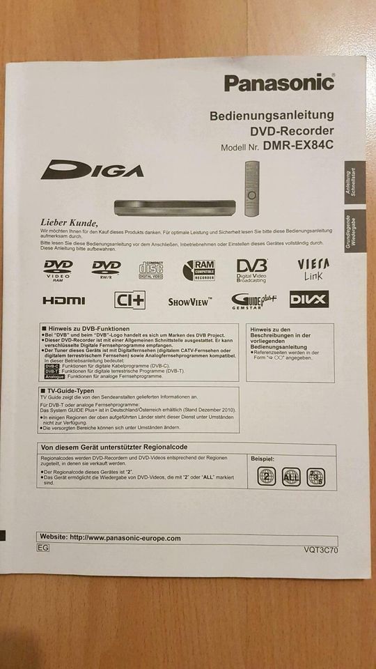 Panasonic DVD/HDD Recorder in Berlin