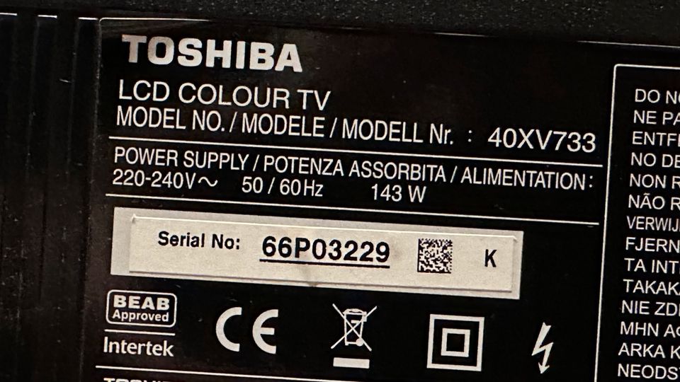 LCD TV 40XV Toshiba in Hemmingen