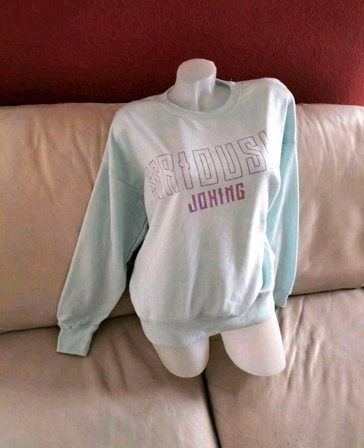 Sweatshirt türkis pastell mint hellblau lila Pullover Pulli Print in Schwieberdingen