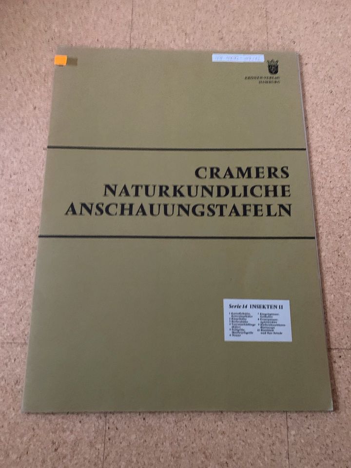 Insekten II, Cramers Naturkundl. Anschauungstafeln, 1974 in Kötz