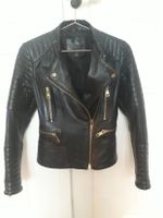 MANGO Lederjacke Bikerjacke Leder schwarz XS 34 S 36 wie neu gold Leipzig - Leipzig, Zentrum-Nord Vorschau