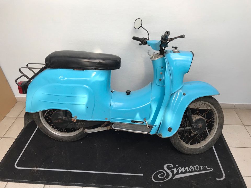 Simson KR51/1 Schwalbe Blau 1978 60km/h Papiere Versand Motor * in Calbe (Saale)