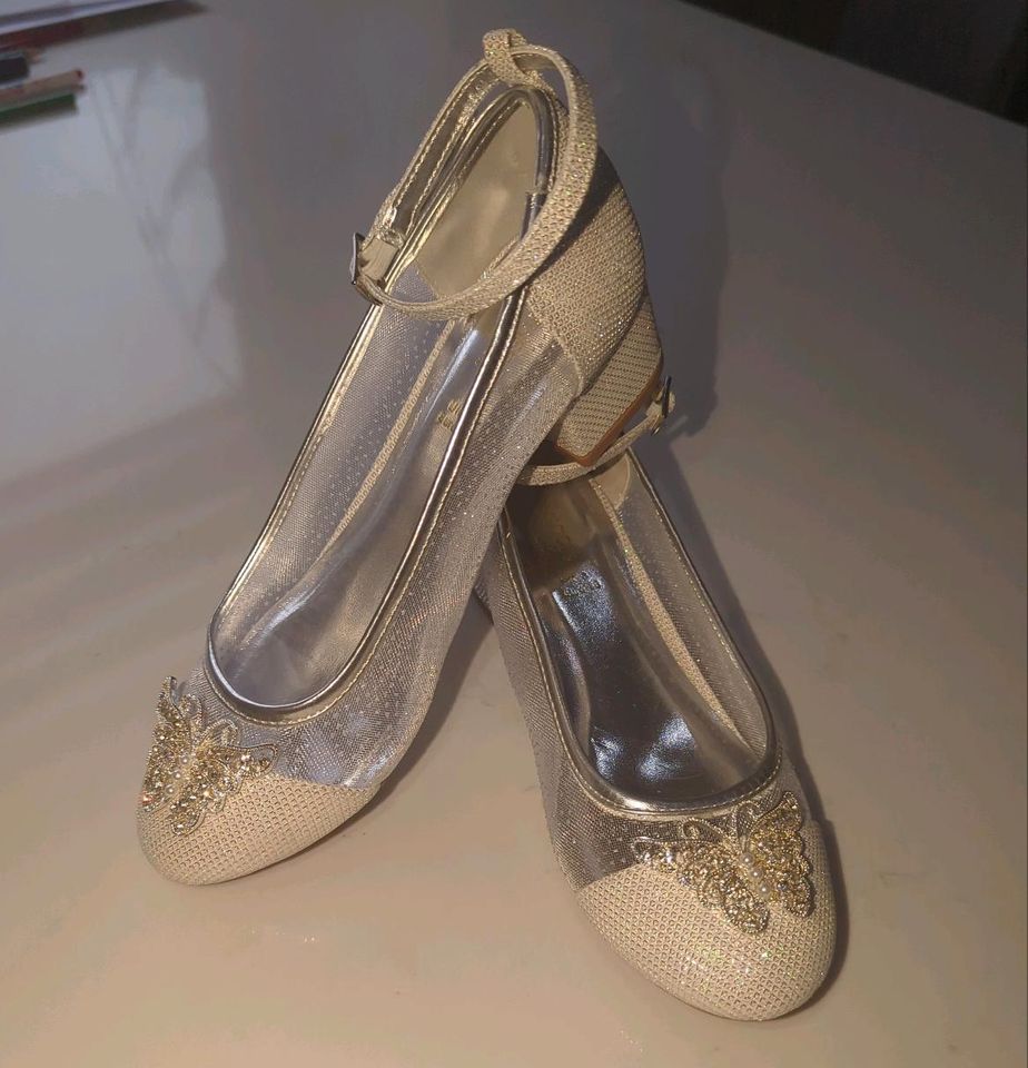 Neu Monsoon London Schuhe Glitzer Strass Perlen Kommunion gr. 36 in Hattingen