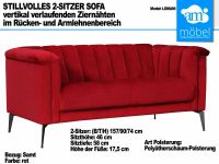Sofa Couch Wohnlandschaft 2 Sitzer Sofa Samt rot Bremen - Huchting Vorschau