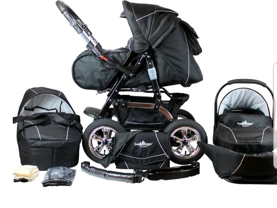 Kombi- Kinderwagen Milano Trio -Set mit Wickeltasche in Hagelstadt