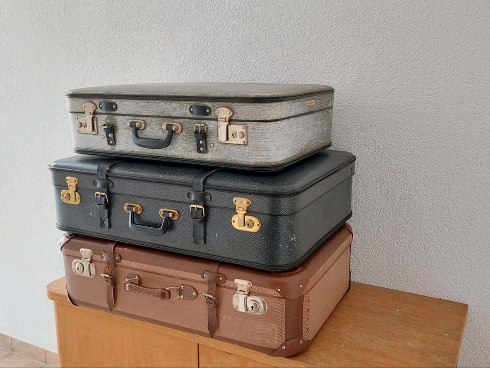 3 alte Koffer - Original Vintage Zustand - Deko Oldtimer Reise in Hofkirchen