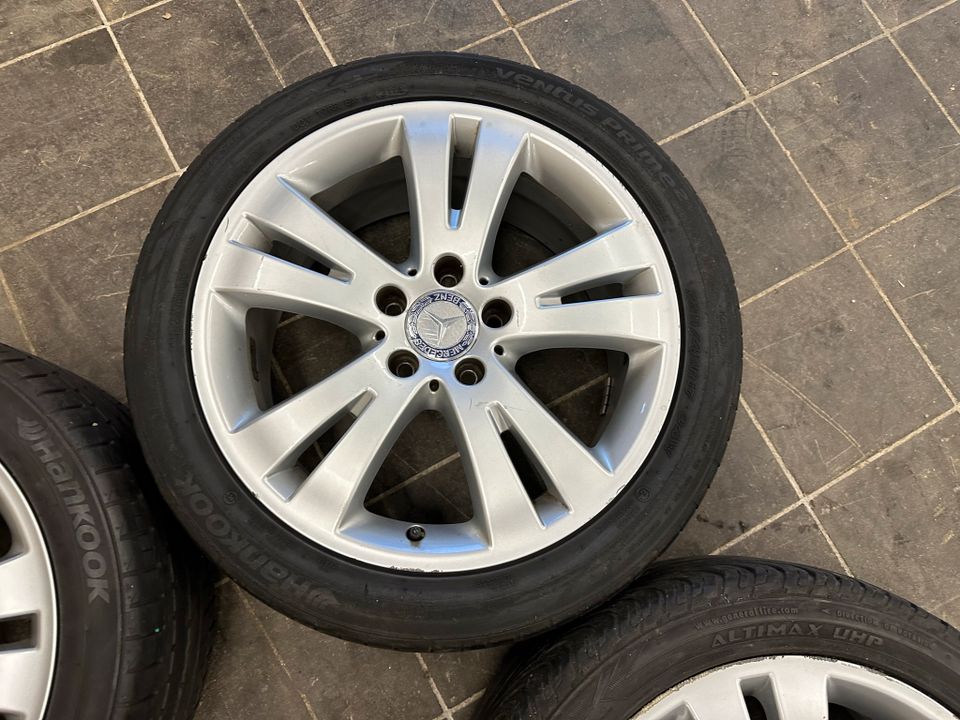 TOP ➡️ 17 Zoll ORIGINAL Mercedes Benz W204 C-Klasse Alufelgen Doppelspeiche Sommerräder ➡️ A2044010402 ➡️ Silber Felgen 5x112 ET47 7,5x17 225/45 R17 Sommer Reifen Sommerreifen 5mm in Bünde