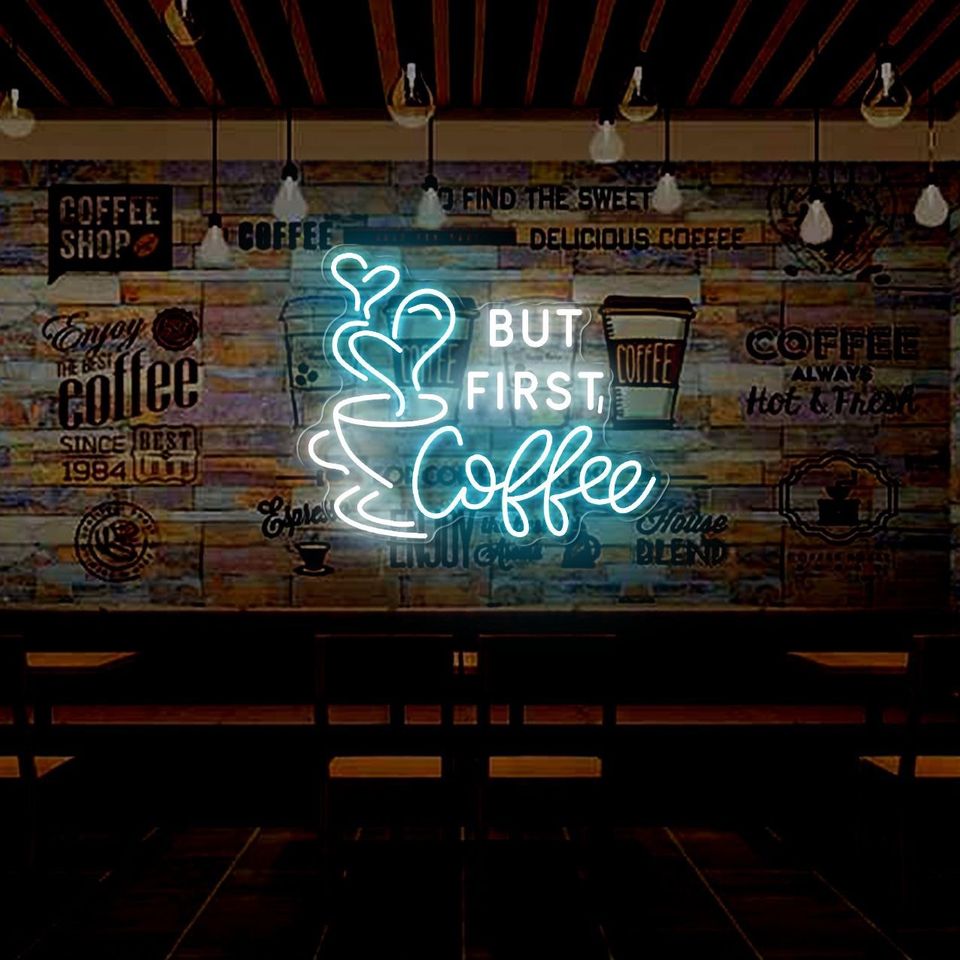 „BUT FIRST Coffee“ LED Schild NEON Dimmbar 80 X 66 NEU in Halle