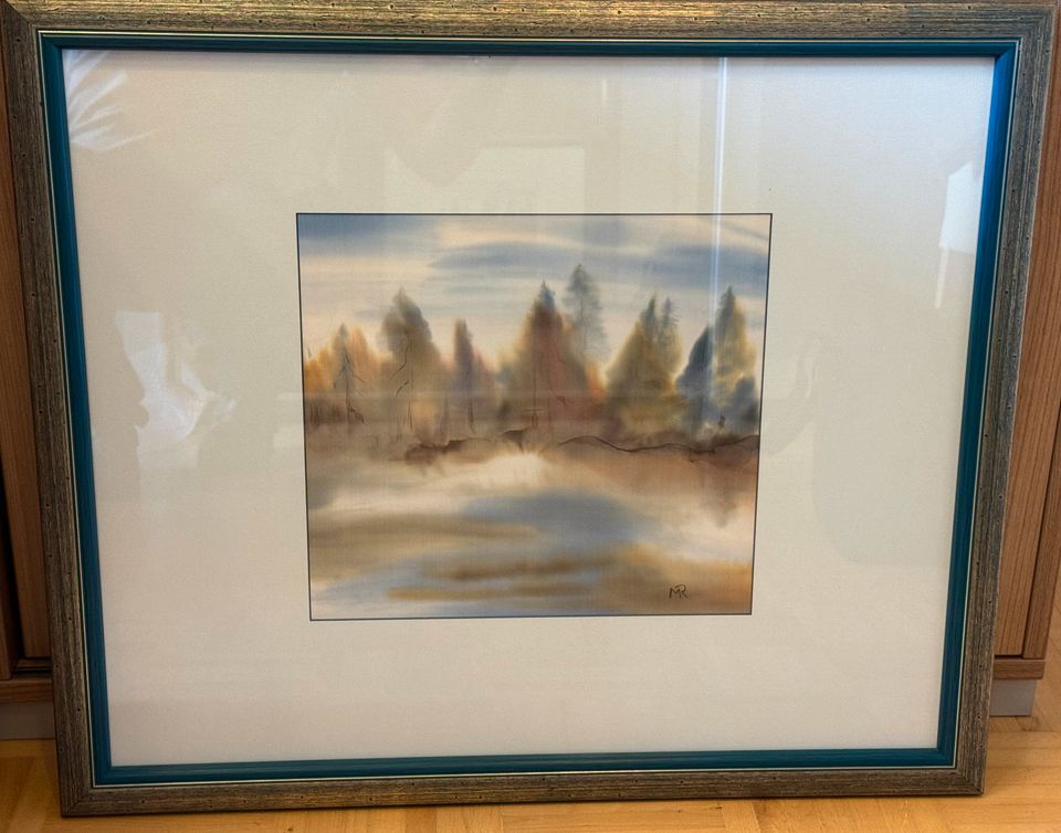 Aquarelle Bild auf Seide Original Sammler in Salzgitter