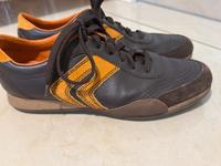 GEOX Sneaker Gr. 40 Leder braun mit orangenen Applikationen Sachsen-Anhalt - Stendal Vorschau