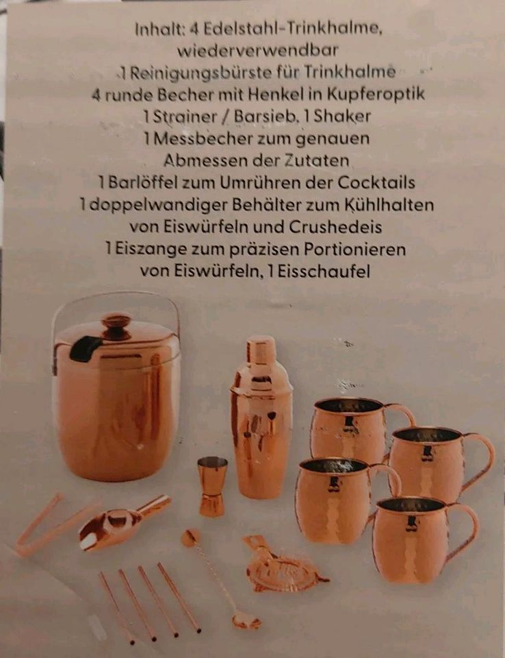 Cocktail Mix Starter Set 16-tlg. Kupfer Edelstahl Barkeeper Drink in Griesheim