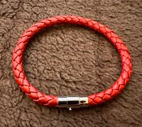 Alraune Armband Leder AB "Juno" maroccan red 21 cm Edelstahl neue München - Pasing-Obermenzing Vorschau