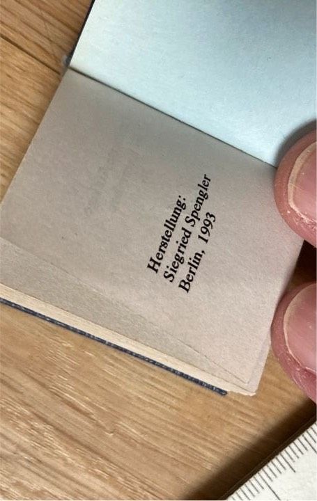 Miniaturbuch POTS TAUSEND POTSTAUSEND Limitiert 30 Stück, 1993 in Berlin