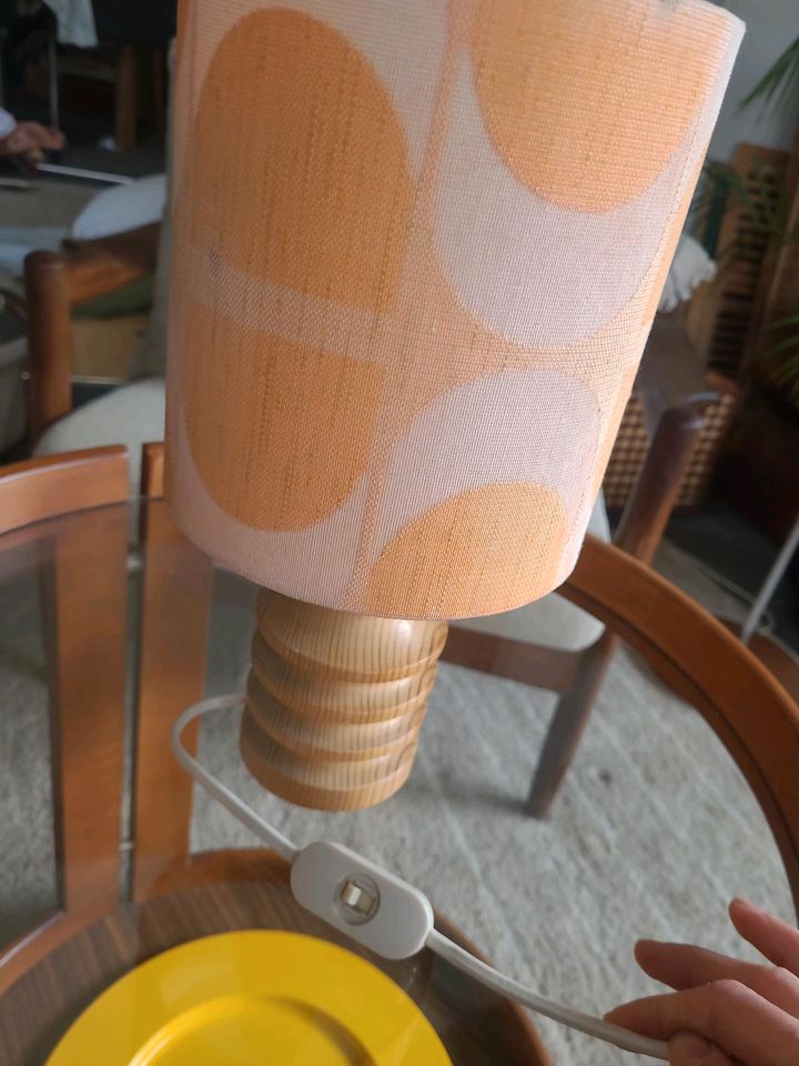 Retro tischleuchte lampe midcentury peach apricot Nachttisch in Brackenheim