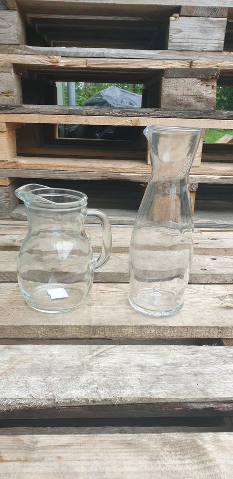 Glaskrug mit Henkel Karaffe Saftflasche 1 Liter in Wildeshausen