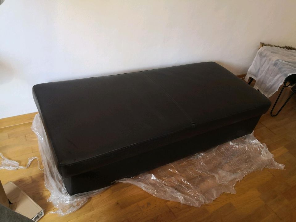 Ledercouch Lederbank mit Staufach Ledersofa Couch Sofa Liege in Greußen