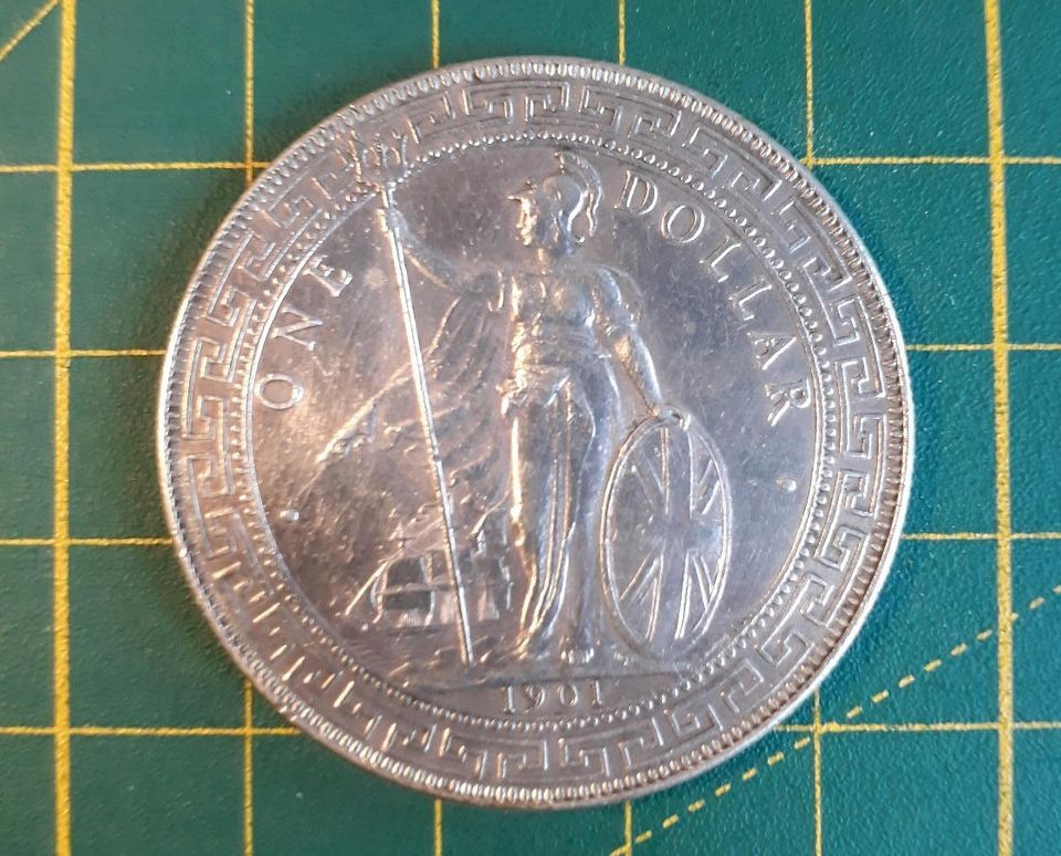 Münze, British Trade Dollar, Hongkong Trade Dollar, 1901B, Silber in Köln