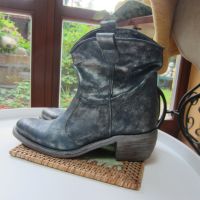Leder Boots v. YKX & Co blau silber Stiefeletten 38 Country Style Brandenburg - Beelitz Vorschau