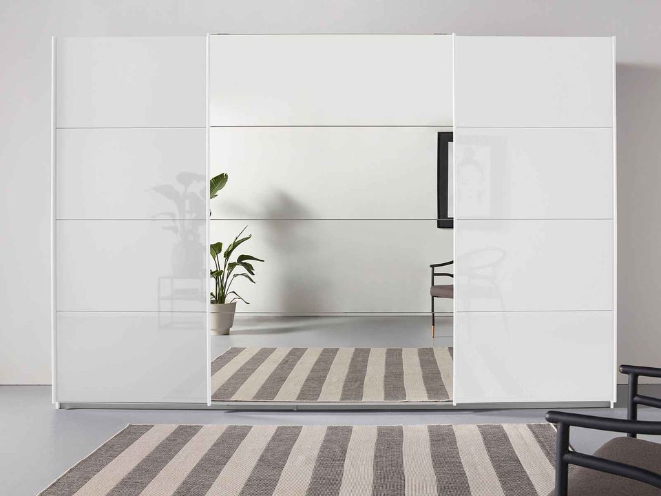 Kleiderschrank/Schwebetürenschrank 315x210 cm Hochglanz Weiss in Faulbach