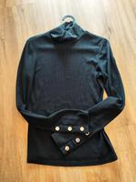 Langarm Shirt Damen Top Schwaz mit goldenen Knöpfen hoher Kragen Bayern - Diedorf Vorschau