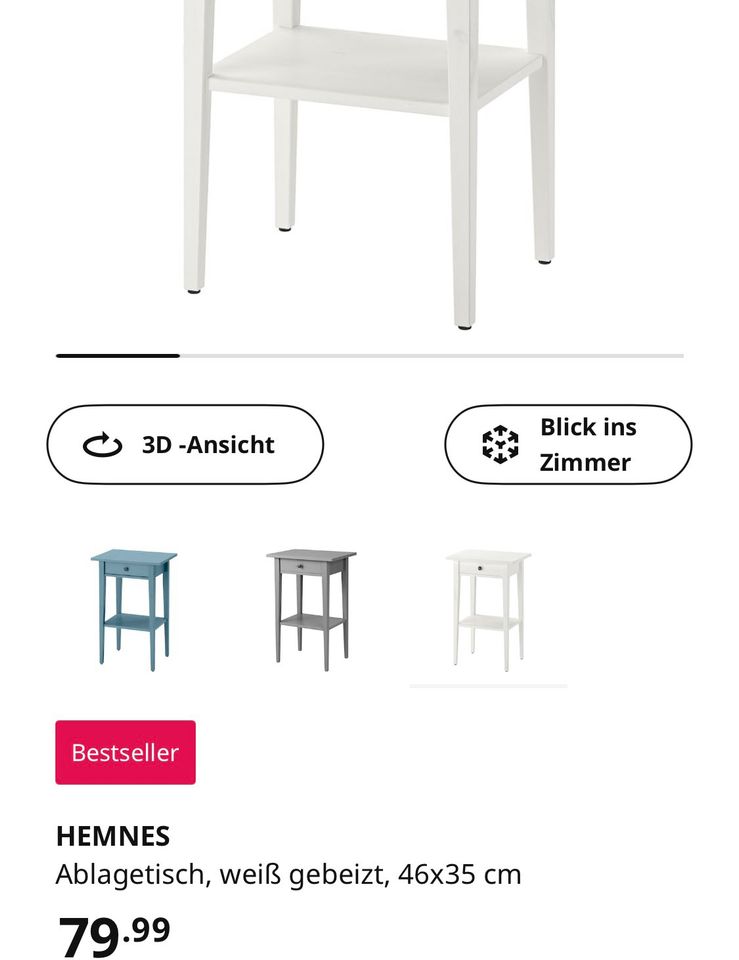 IKEA Hemnes Nachttisch weiß gebeizt in Pforzheim