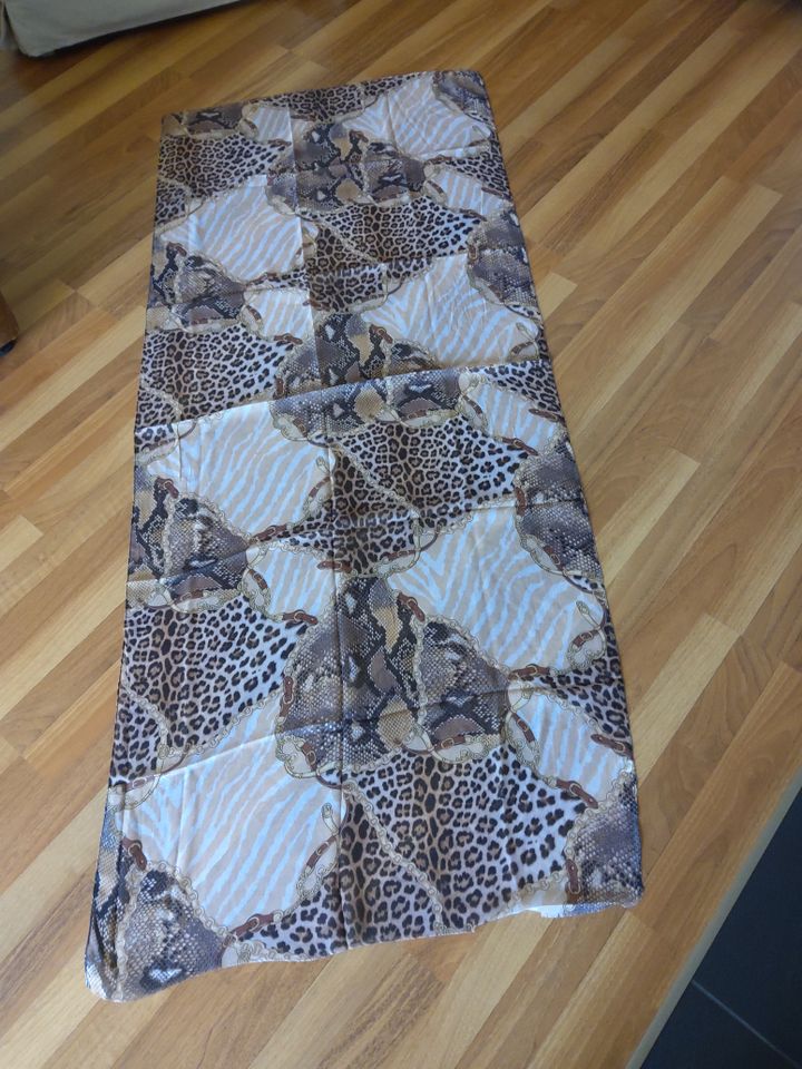 Tuch, Schal, braun/beige gemustert, Anteil Seide, 180x75 cm, NEU in Ense